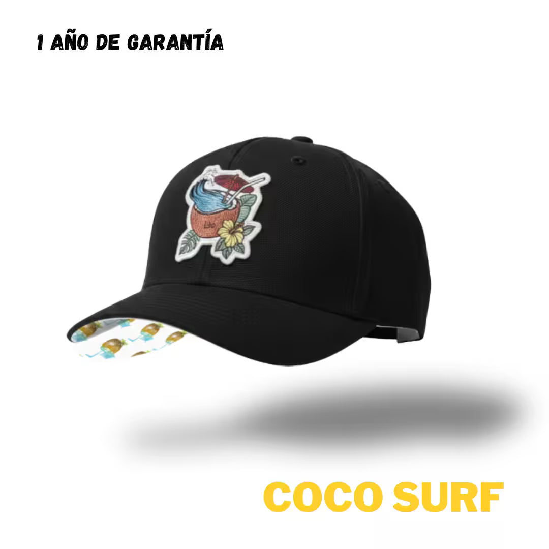 LIBÓ - Gorra Snapback Coco Surf con Visera Flexible (Plana o Curva), Diseño Tropical y Exclusivo 35% descuento