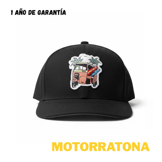 LIBÓ - Gorra Snapback Motorratona , Unisex con parche del tradicional  tuc tuc, Visera Flexible (Plana o Curva) 35% descuento