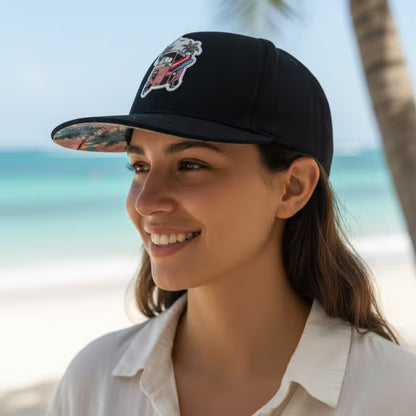 LIBÓ - Gorra Snapback Motorratona , Unisex con parche del tradicional  tuc tuc, Visera Flexible (Plana o Curva) 35% descuento