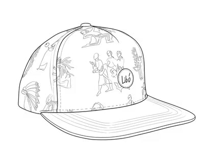LIBÓ - Gorra Snapback Cacique Unisex, Visera Flexible (Plana o Curva), con Estampado Inspirado en Líderes Ancestrales, Cierre Ajustable 35% descuento