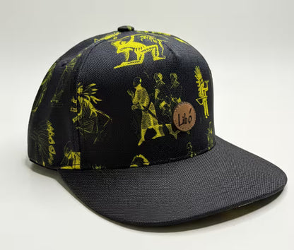 LIBÓ - Gorra Snapback Cacique Unisex, Visera Flexible (Plana o Curva), con Estampado Inspirado en Líderes Ancestrales, Cierre Ajustable 35% descuento