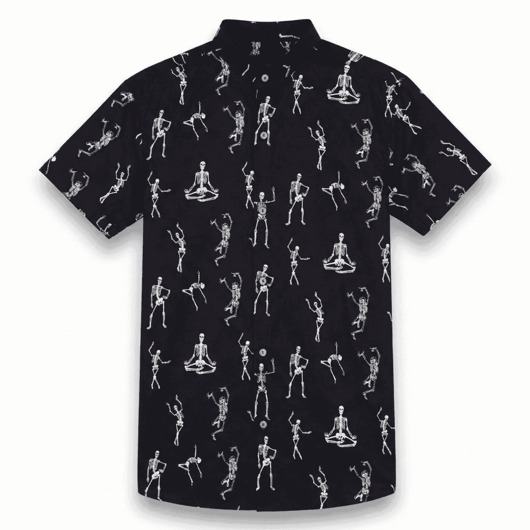 LIBÓ - Camisa Esqueletos Yoga de Poliéster Reciclado, Tela Ultra Suave, Hecha en Colombia