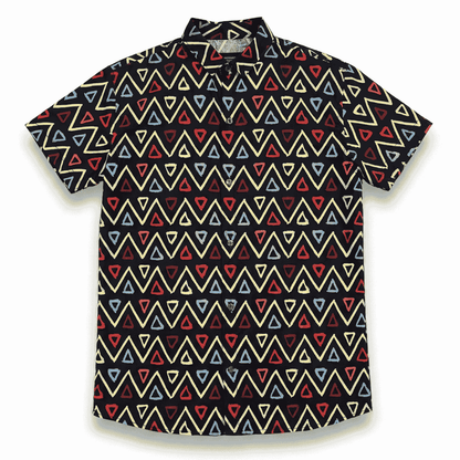 LIBÓ - Camisa Flechas con Diseño Tribal Geométrico, de Poliéster Reciclado, Hecha en Colombia